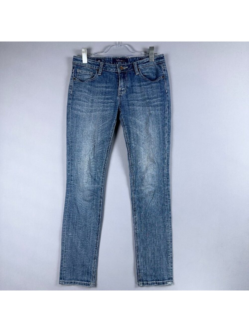 Vigoss Jeans Womens Size 5/6 Skinny Mid Rise Blue Wash Embroidered Back Pockets